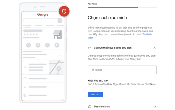 Lựa chọn về cách xác minh